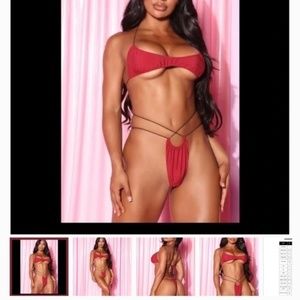 🔥New Red and Black String Bikini!